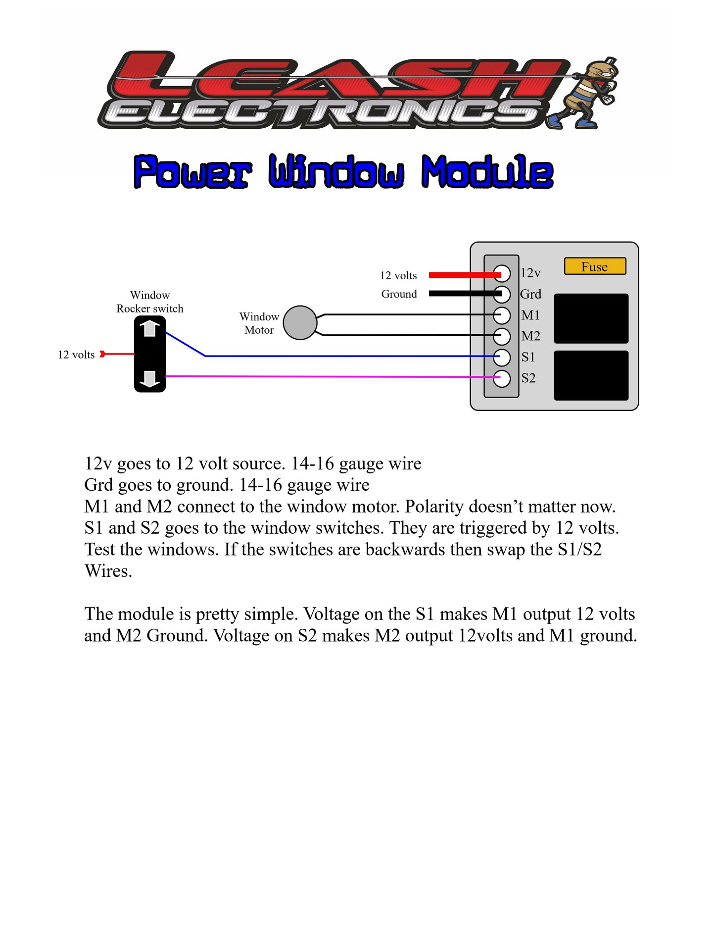 Single Power Window/Power Door Lock Relay Module